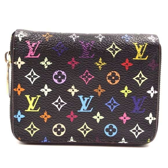 Monogram Square Zip Around Card Holder Case Wallet - Picture 3 of 12